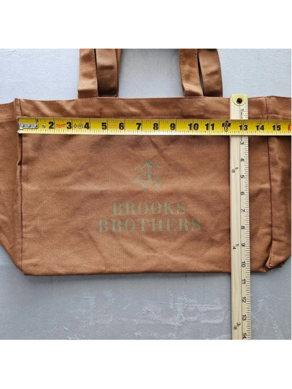 Brooks Brothers Canvas Tote Bag Brown Shopper Travel Reusable Shoulder New NWT